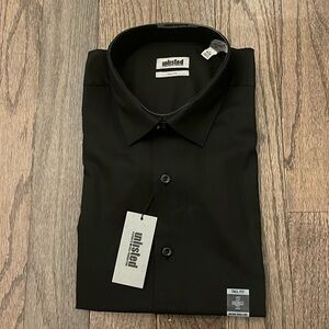 Kenneth Cole Unlisted Men's Dress Shirt Slim Tall 17 36 XL Black